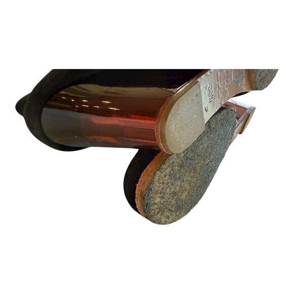 Rebecca Sanver Black Suede Booties Sz 6.5 Amber Lucite Heels Anthropologie EUC - Picture 11 of 12